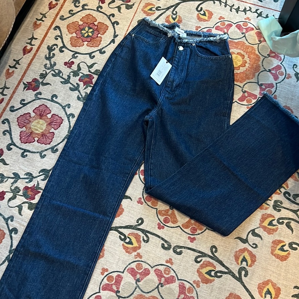 we wore what frayed straight leg denim jeans
